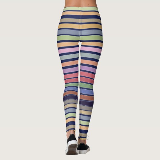 Farbenfrohe Pastellstreifen Leggings (Rückseite)