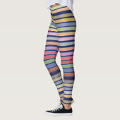 Farbenfrohe Pastellstreifen Leggings (Links)