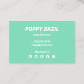 Farbenfrohe Pastellstreifen Minimalistisch grüne S Visitenkarte (Rückseite)