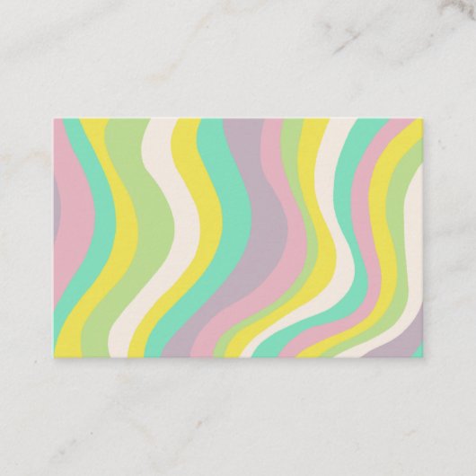 Farbenfrohe Pastellstreifen Minimalistisch grüne S Visitenkarte (Vorderseite)