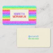 Farbenfrohe Pastellstreifen Visitenkarte (Vorne/Hinten)