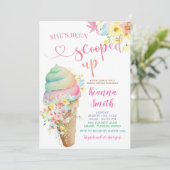 Farbenfrohe Pastelltöne Eiscreme Brautparty Einladung (Stehend Vorderseite)
