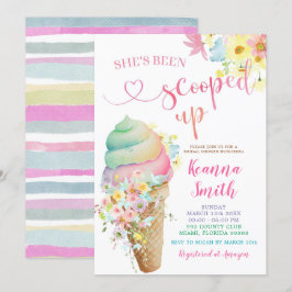 Farbenfrohe Pastelltöne Eiscreme Brautparty Einladung