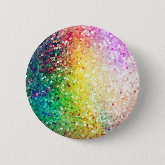 Farbenfrohe Pastelltöne Retro Glitter Button (Vorderseite)