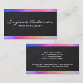 Farbenfrohe Pasteltribe | Schwarzleder Visitenkarte (Vorne/Hinten)