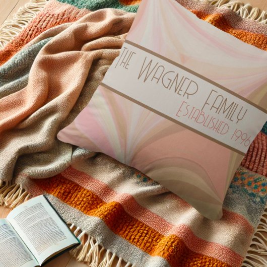 Farbenfrohe Pastete Personalisierter Name Datum In Kissen