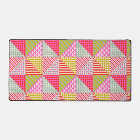 Farbenfrohe Patchwork-Ästhetik-Schreibtischmatte M Schreibtischunterlage (Vorderseite)