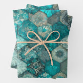 Farbenfrohe Patchwork-Blätter zum Verpacken von Pa Geschenkpapier Set