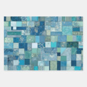 Farbenfrohe Patchwork-Blätter zum Verpacken von Pa Geschenkpapier Set (Vorderseite)