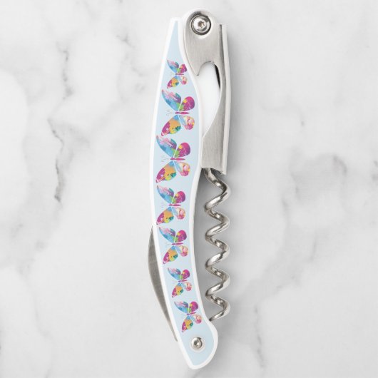 Farbenfrohe Patchwork-Butterfly Design-Schraube Kellnermesser (Rückseite)