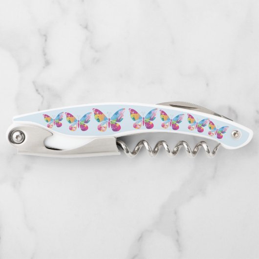 Farbenfrohe Patchwork-Butterfly Design-Schraube Kellnermesser (Vorderseite)