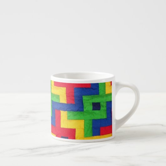 Farbenfrohe Patchwork Design Espresso Kaffee Tasse (Rechts)