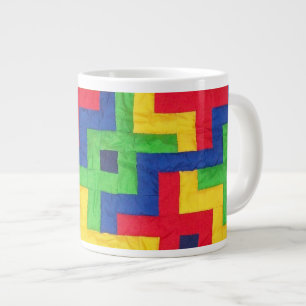 Farbenfrohe Patchwork-Design Jumbo-Kaffee-Tasse Jumbo-Tasse