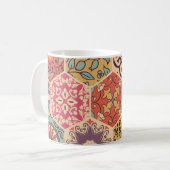 Farbenfrohe Patchwork-Fliesen Kaffeetasse (Vorderseite Links)
