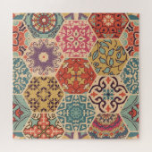 Farbenfrohe Patchwork-Fliesen Puzzle (Horizontal)