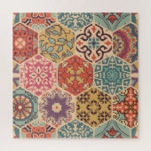 Farbenfrohe Patchwork-Fliesen Puzzle (Vertikal)