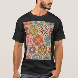 Farbenfrohe Patchwork-Fliesen T-Shirt