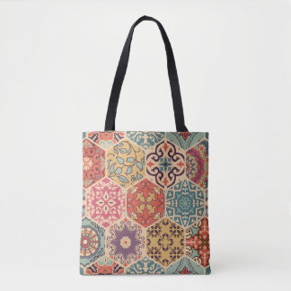 Farbenfrohe Patchwork-Fliesen Tasche