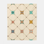 Farbenfrohe Patchwork Islam Arabisch Tile Fleecedecke (Vorderseite)