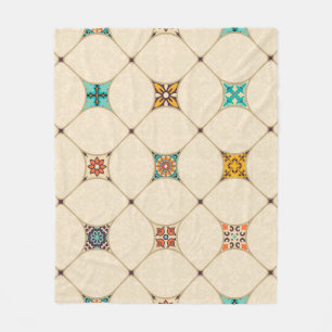 Farbenfrohe Patchwork Islam Arabisch Tile Fleecedecke