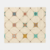 Farbenfrohe Patchwork Islam Arabisch Tile Fleecedecke (Vorderseite (Horizontal))