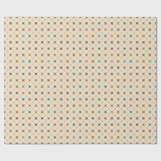 Farbenfrohe Patchwork Islam Arabisch Tile Geschenkpapier (Flach)
