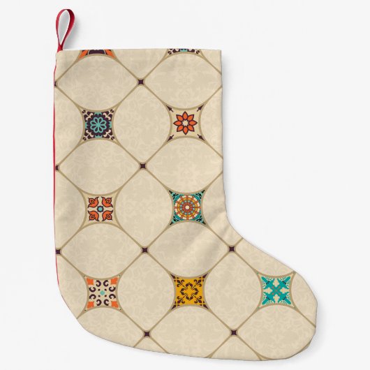 Farbenfrohe Patchwork Islam Arabisch Tile Kleiner Weihnachtsstrumpf (Vorderseite)