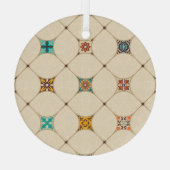 Farbenfrohe Patchwork Islam Arabisch Tile Ornament Aus Glas (Rückseite)