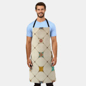 Farbenfrohe Patchwork Islam Arabisch Tile Schürze (Getragen)