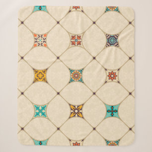 Farbenfrohe Patchwork Islam Arabisch Tile Sherpadecke