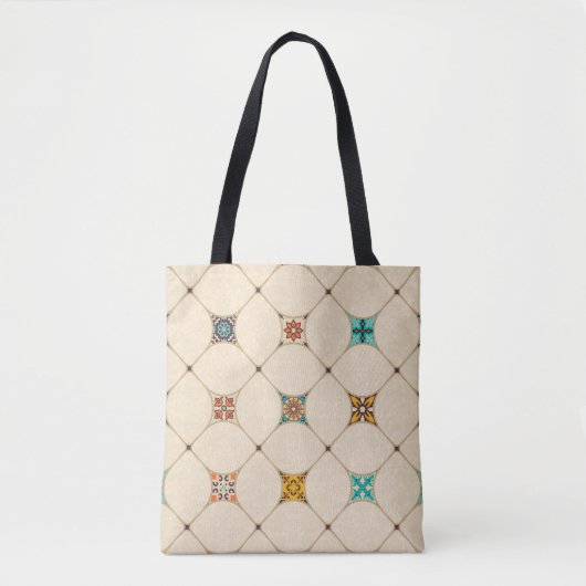 Farbenfrohe Patchwork Islam Arabisch Tile Tasche (Vorderseite)