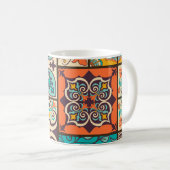 Farbenfrohe Patchwork-Islam-Majolika-Kachel Kaffeetasse (VorderseiteRechts)