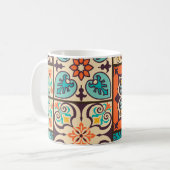 Farbenfrohe Patchwork-Islam-Majolika-Kachel Kaffeetasse (Vorderseite Links)