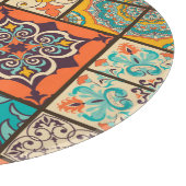 Farbenfrohe Patchwork-Islam-Majolika-Kachel Schneidebrett (Ecke)