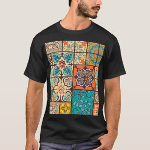 Farbenfrohe Patchwork-Islam-Majolika-Kachel T-Shirt
