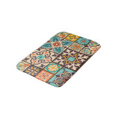 Farbenfrohe Patchwork Islam Motifs Tile Badematte (Schrägansicht)