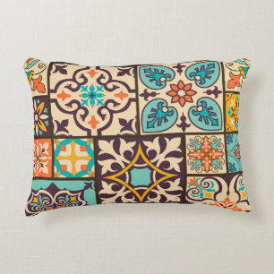 Farbenfrohe Patchwork Islam Motifs Tile Dekokissen