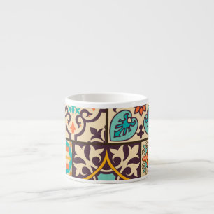 Farbenfrohe Patchwork Islam Motifs Tile Espressotasse