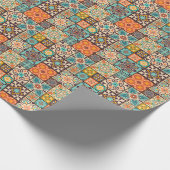 Farbenfrohe Patchwork Islam Motifs Tile Geschenkpapier (Ecke)