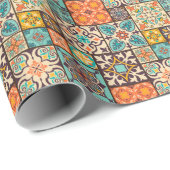 Farbenfrohe Patchwork Islam Motifs Tile Geschenkpapier (Rolleneckpunkt)