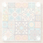 Farbenfrohe Patchwork Islam Motifs Tile Glasuntersetzer (Rückseite)