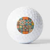 Farbenfrohe Patchwork Islam Motifs Tile Golfball (Vorderseite)
