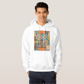 Farbenfrohe Patchwork Islam Motifs Tile Hoodie (Vorne ganz)