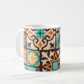 Farbenfrohe Patchwork Islam Motifs Tile Kaffeetasse (Vorderseite Links)