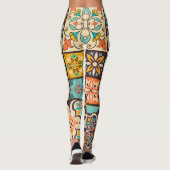 Farbenfrohe Patchwork Islam Motifs Tile Leggings (Rückseite)