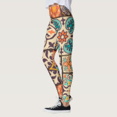 Farbenfrohe Patchwork Islam Motifs Tile Leggings (Links)