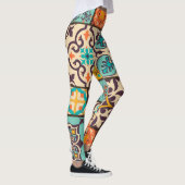 Farbenfrohe Patchwork Islam Motifs Tile Leggings (Rechts)