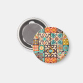Farbenfrohe Patchwork Islam Motifs Tile Magnet (Vorderseite/Rückseite)