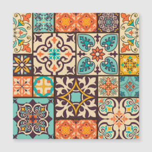 Farbenfrohe Patchwork Islam Motifs Tile Magnetkarte
