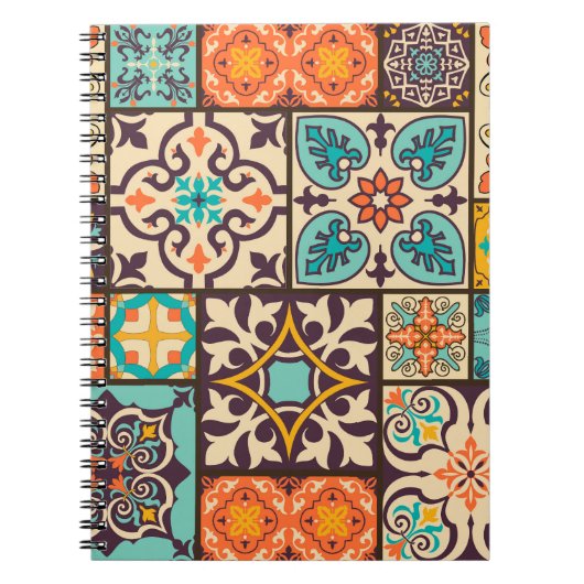 Farbenfrohe Patchwork Islam Motifs Tile Notizblock (Vorderseite)